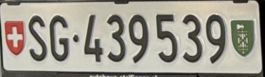 Kontrollschild SG 439539
