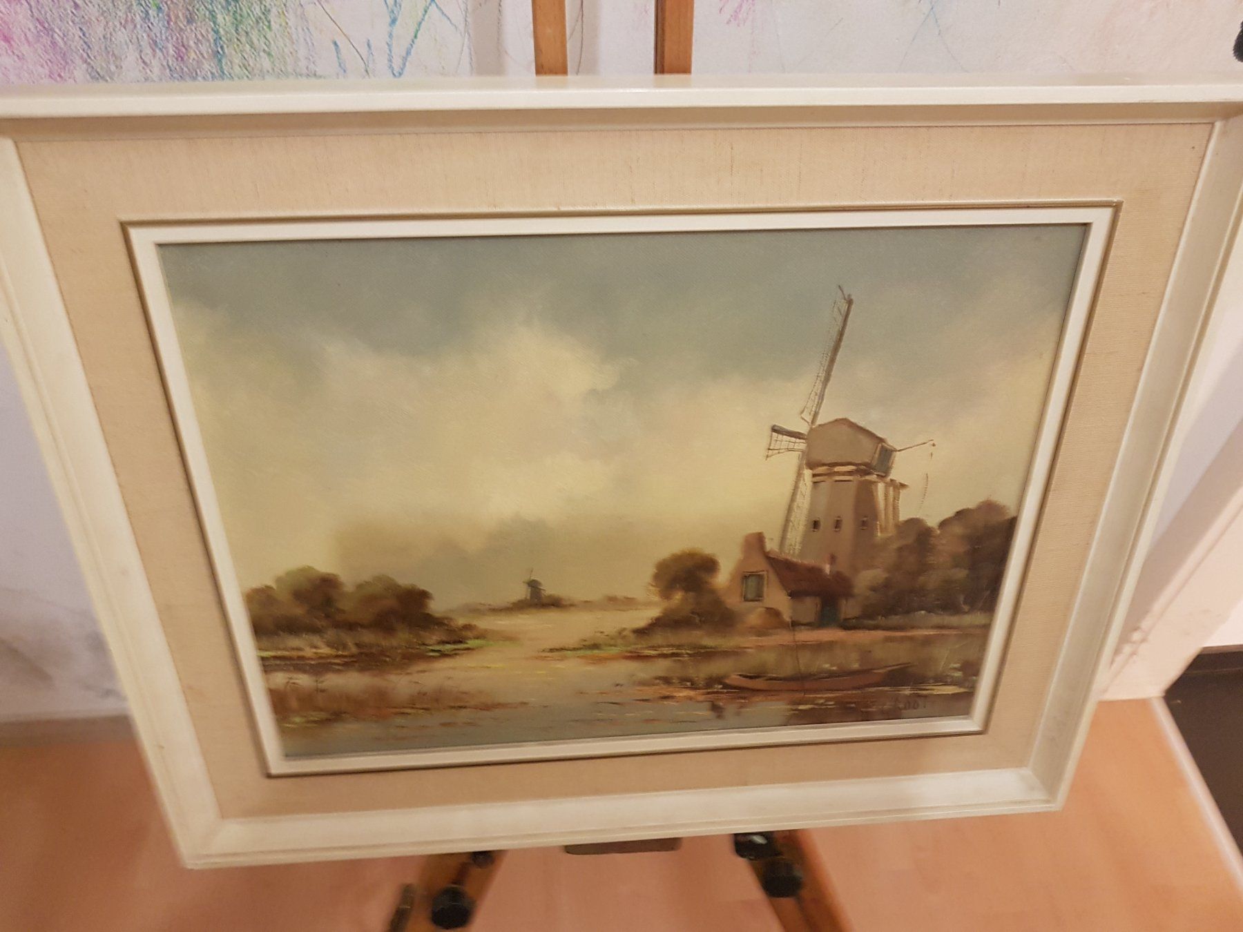 Dipinti: Ölgemälde De Groot - Holländische Windmühle am Fluss – Usato da Glattbrugg venduto da casabelavista 4