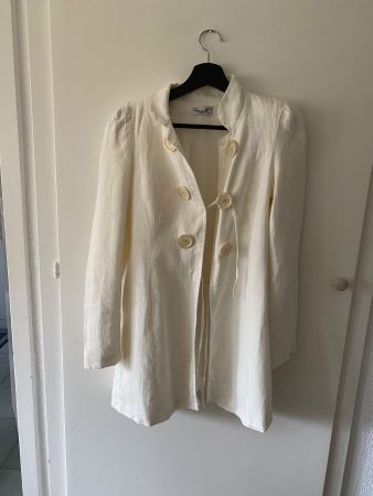 Veste femme Sonia K Paris 100% lin ivoire élégante T1 (S/M)