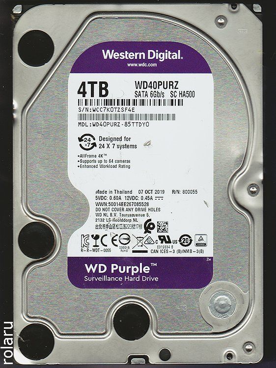 Western Digital Dischi rigidi: 4TB WD40PURZ - Surveillance HD – Usato da Baden venduto da Rolaru