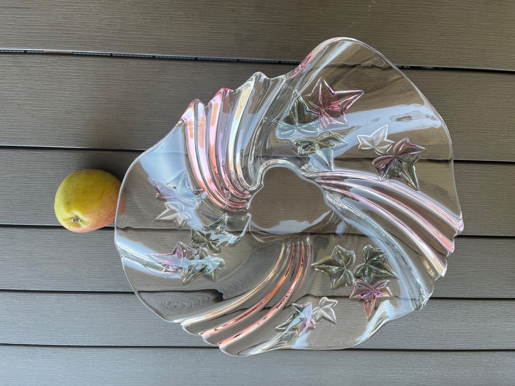 Ciotole: Obstschale aus Glas mit Blattdekor, 30 cm – Usato da Wollerau venduto da Garten1957 5