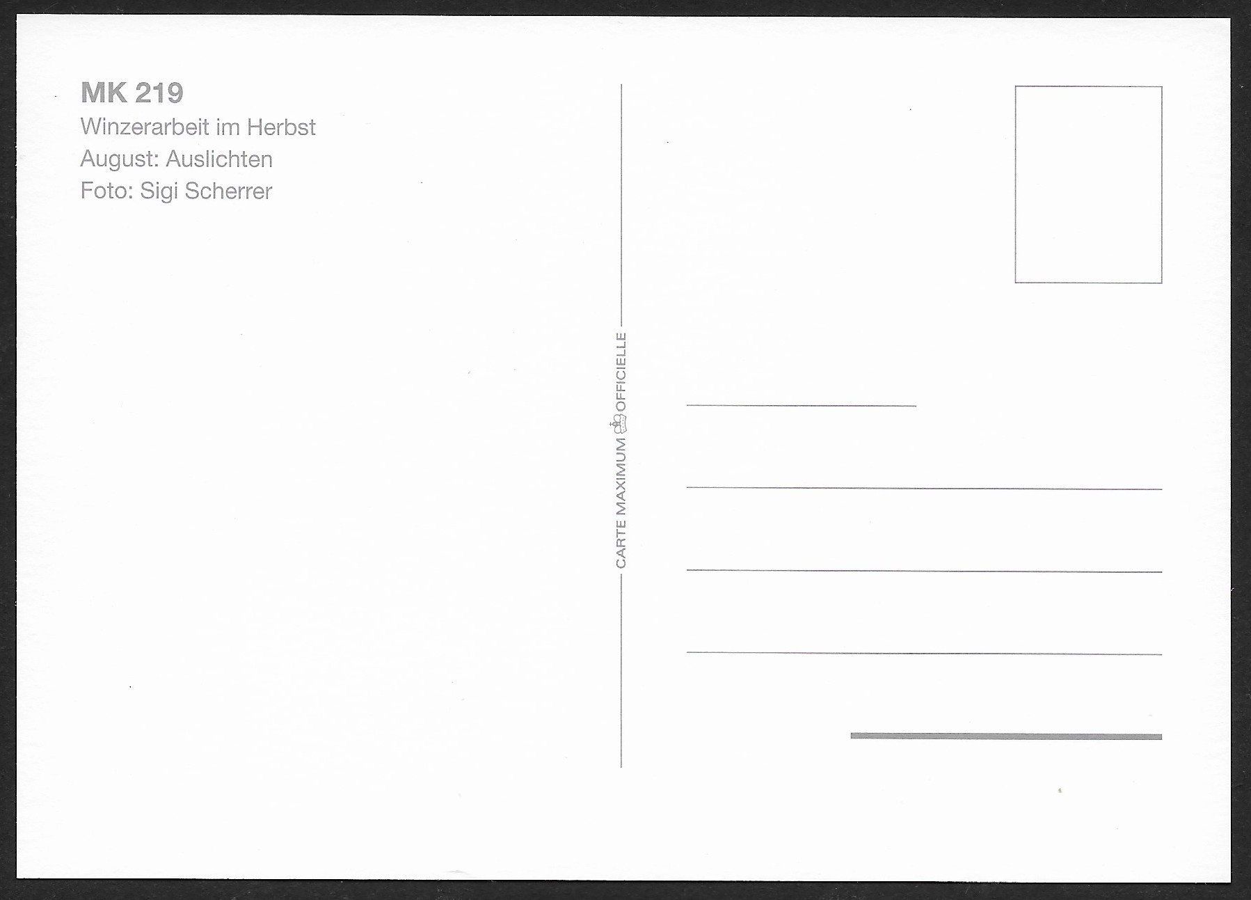 Alle Briefmarken: 2003: FL Winzerarbeit 2 Maxi-PK Serie – Gebraucht aus Walperswil von Tcheidi 3