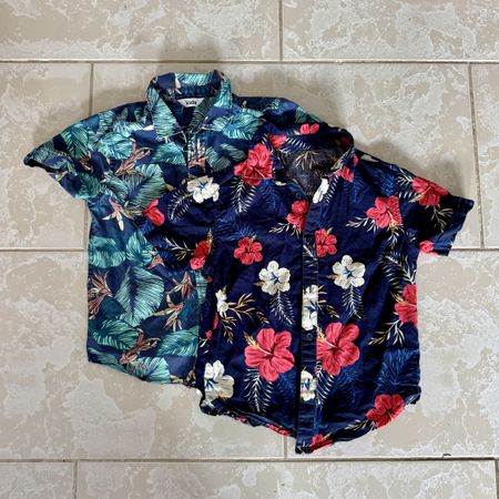 M&S Primark Boys summer shirts bundle, floral print, short