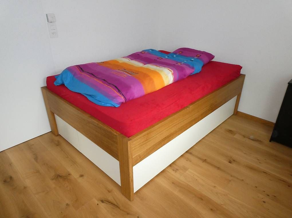 Lits: Hochbett Eiche Natur mit 3 Stauraumschubladen – D'occasion à Sugiez par 1786Sugiez 2