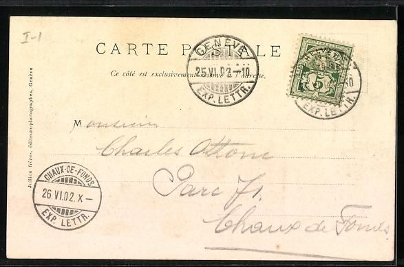 Cartoline postali: AK Genève, Les Mouettes, 1902 – Usato da Berlin venduto da bartko-reher 1