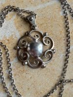 Blumenanhänger+ Ankerkette Silber