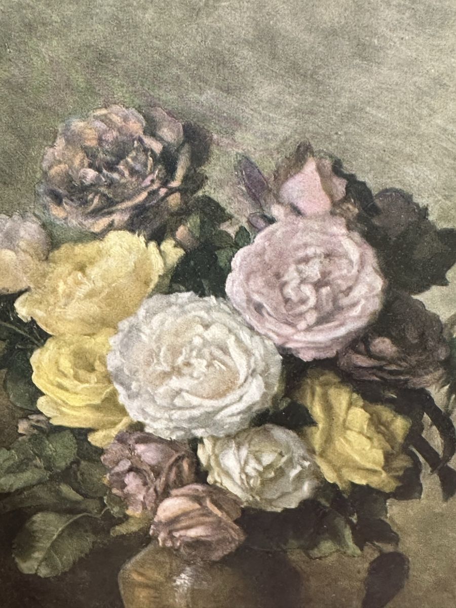 Gemälde: Tableau ancien, nature morte aux roses – Gebraucht aus Lausanne von artnouveau04 4