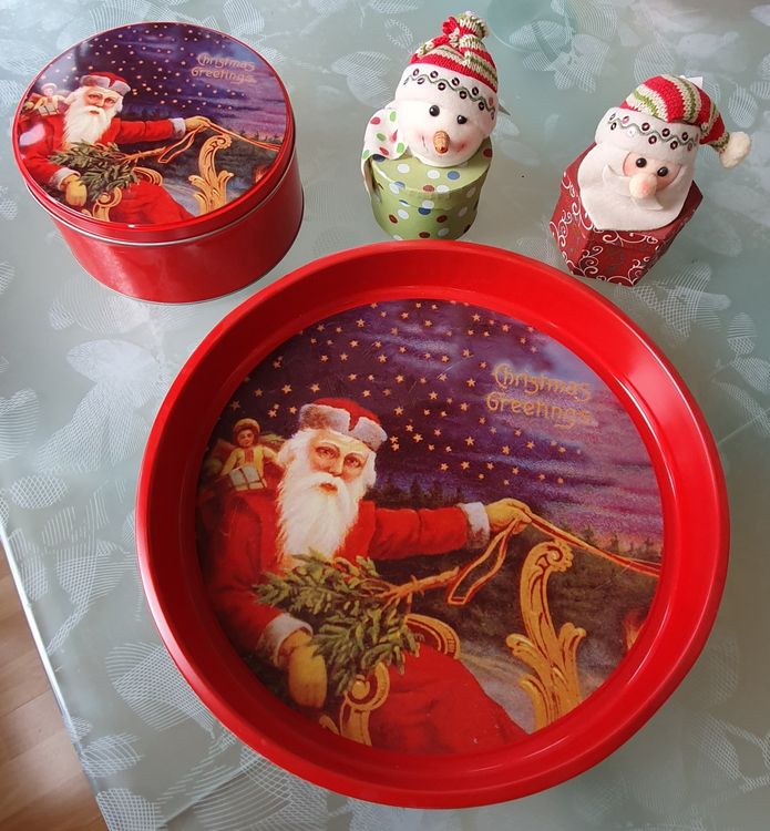 Boite A Biscuits Metal, Boîtes À Biscuits De Noël, Vaisselle De Noel Pour Table, Noel Decoration