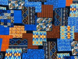 Tissu viscose imprimé patchwork