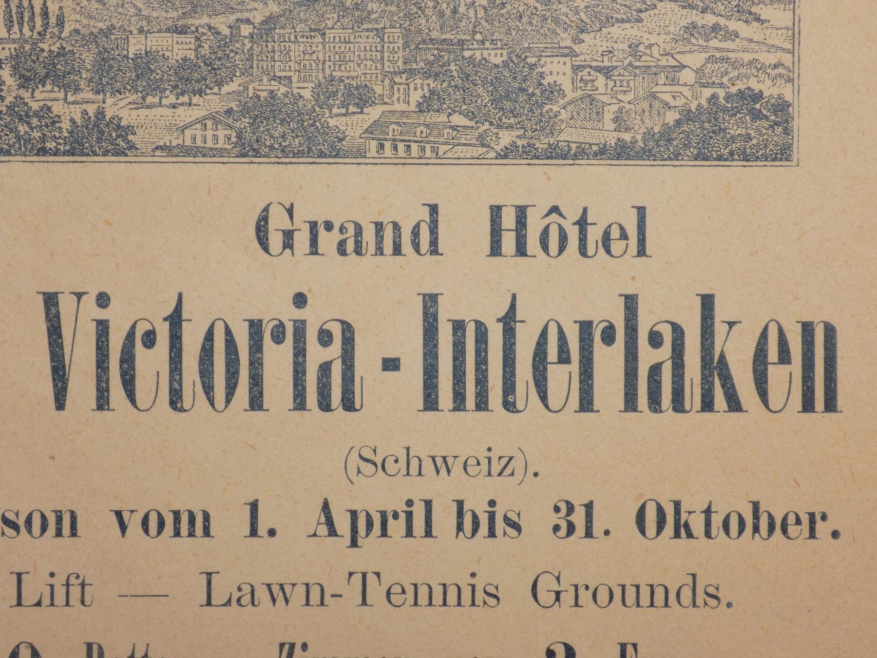 Incisioni: Hotel Victoria Interlaken – Usato da Risch venduto da Rischli15 2