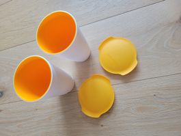 Tupperware Becher, 2 Stk. mit Deckel