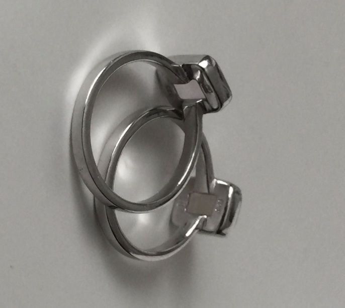 Anelli: Ring blau eckig 925 Silber rechteckig Klassiker Stapelring54 – Nuovo (secondo la descrizione) da Zürich venduto da goldfisch.schmuck 1