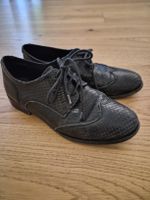 Black Snake Print Brogues - Stylish & Unique - Size 37