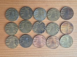 DE-D-Reich 15x10 Reichspfennig div. Jahrgänge gem.Bilder