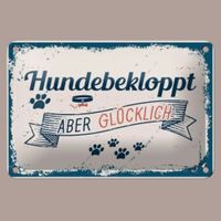 🔥 HUNDEBEKLOPPT GLÜCKLICH Blechschild 💙 12x18cm OVP 🔥
