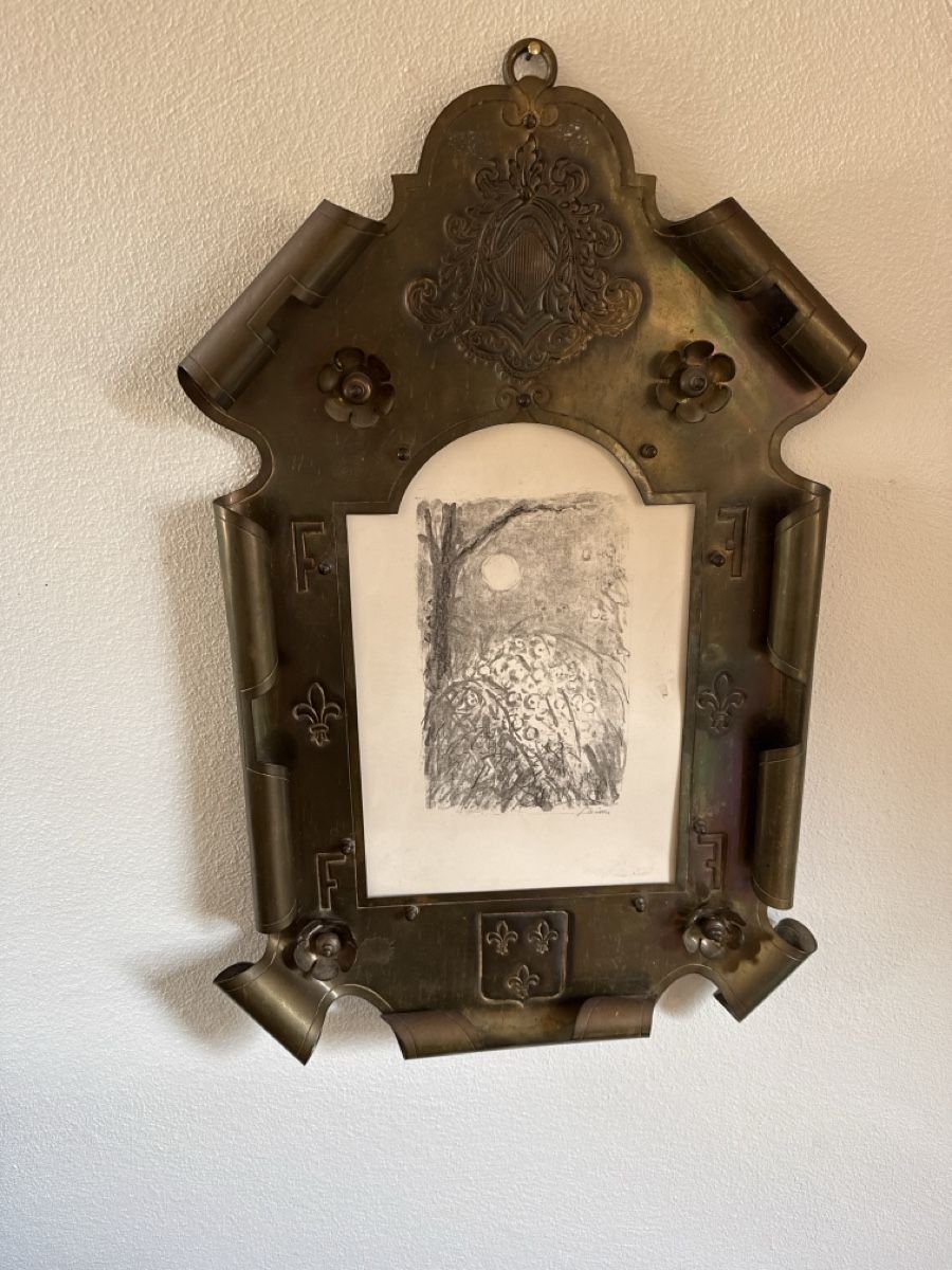 Cornici: Messing Bilderrahmen antik mit sign Litho Paris massiv – Usato da Basel venduto da Joshy03 1