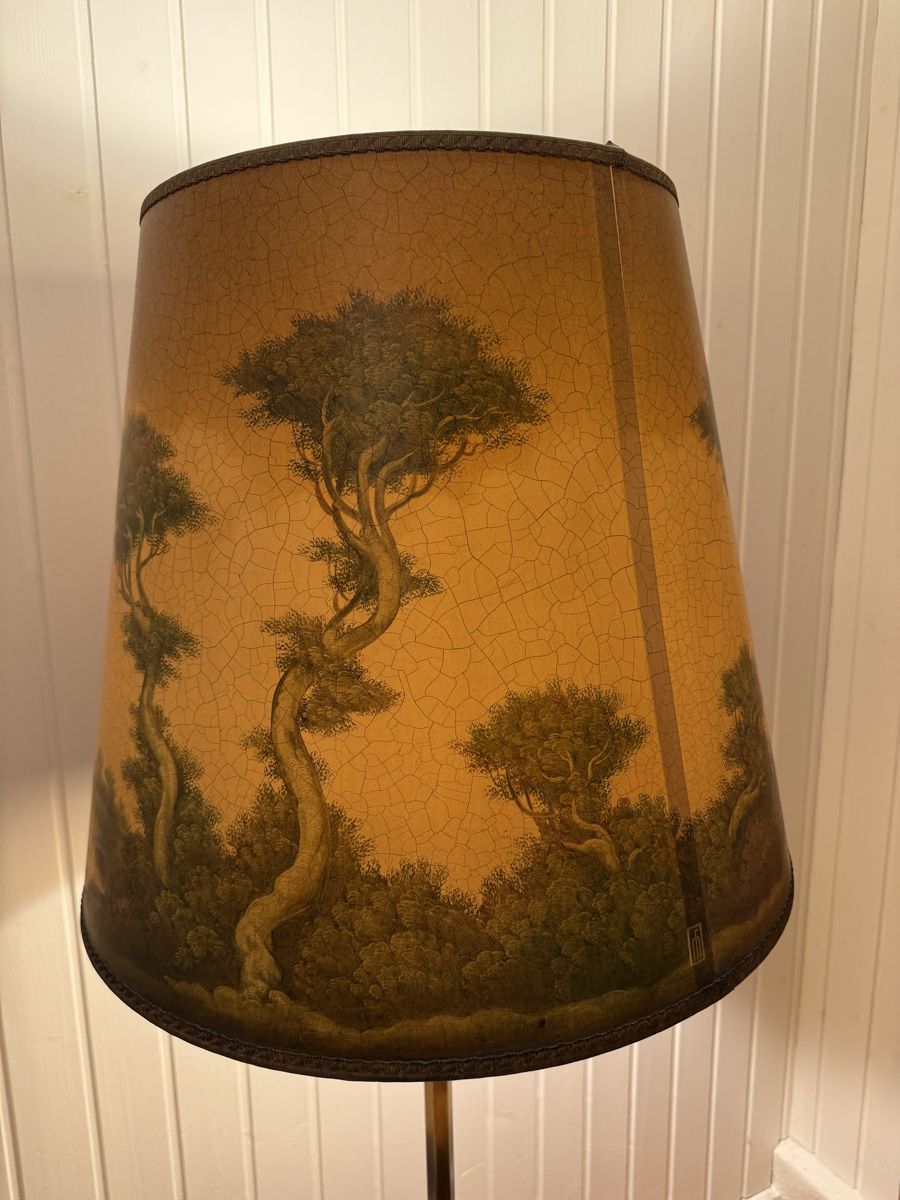 Lampade: Vintage Stehlampe mit Landschaftsschirm, 2-flammig – Usato da Bern venduto da Moowee 4