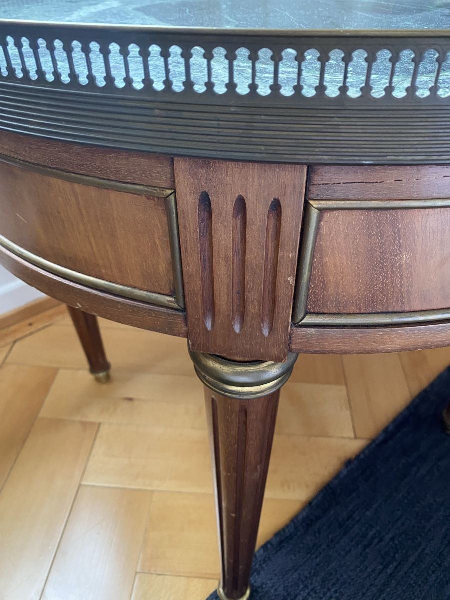 Tables: Table de jeu en bois et marbre vert – D'occasion à Lausanne par sebrep 1