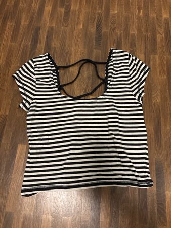 Damen Crop Top gestreift Grösse S Rückenschnürung 