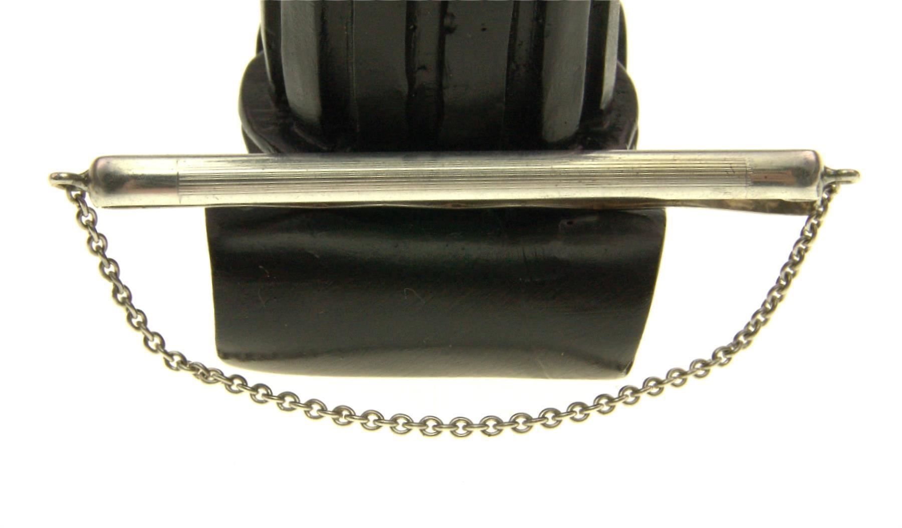 Broschen & Nadeln: Krawattenklammer / -nadel mit Sicherheitskette 800 Silber – Gebraucht aus Schmitten FR von Netto_ein_Preis