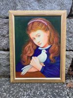 Mädchen mit Taube in den Händen Ölbild von Pinora Cruz