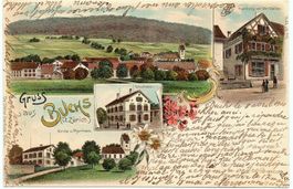 LITHO Gruss aus BUCHS Ct. Zürich Chr. Steiner Handlung Buchs