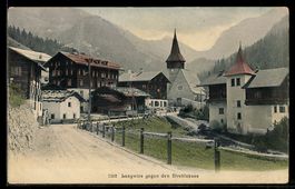 AK Langwies, Ortsansicht mit dem Strehlpass