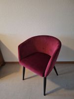 Eleganter Micasa Samt-Armlehnenstuhl in Beere/ Bordeaux