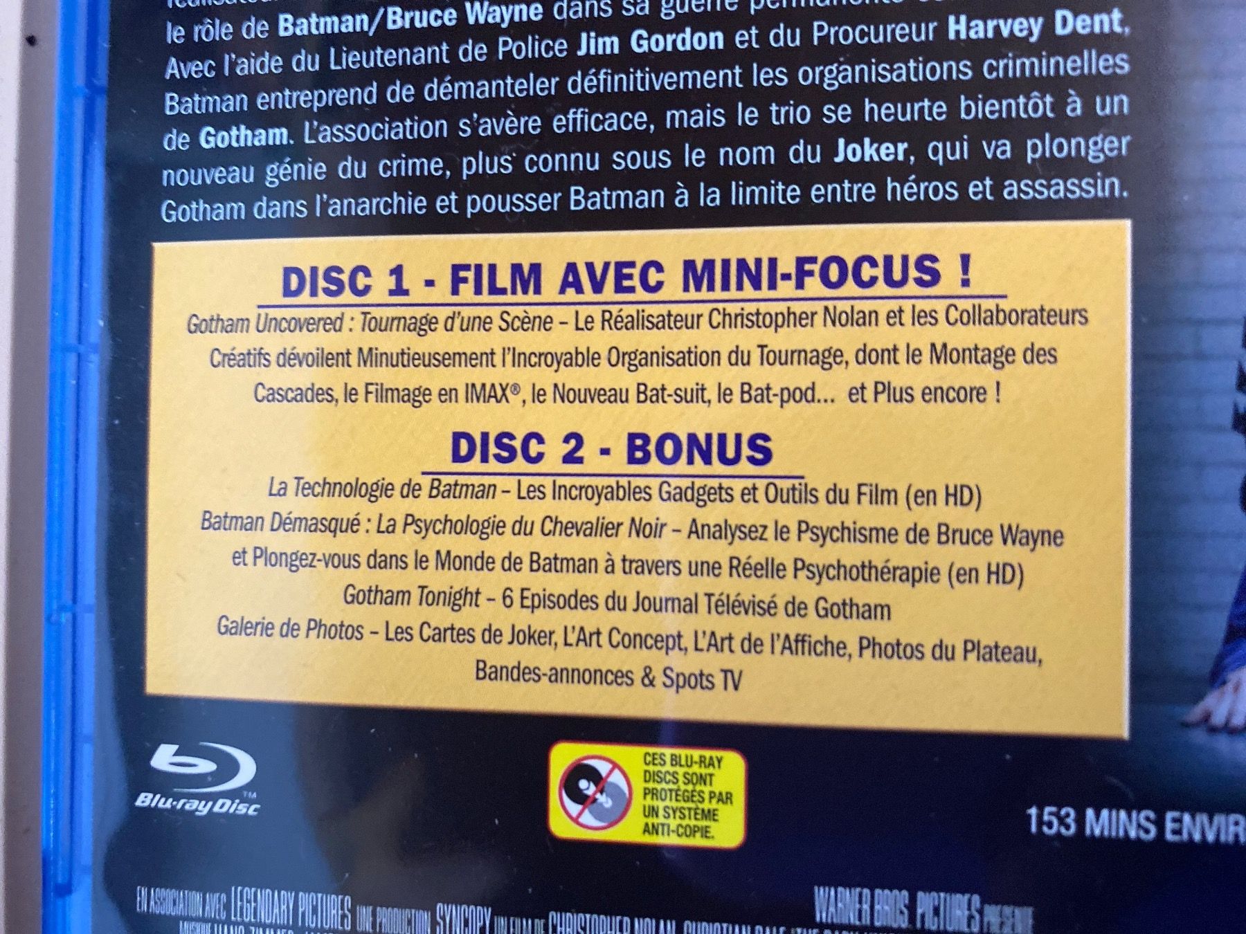 Alle DVDs: THE DARK KNIGHT - DEUX DISCS - BLURAY – Gebraucht aus Le Brassus von cinema13 3