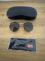 Sonnenbrille Ray-Ban rund schwarz gold guter Zustand