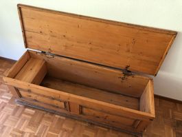 Antike Bauerntruhe, Weichholz – hell & natur, 150 cm
