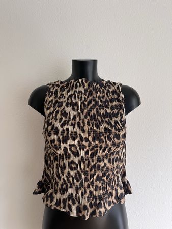 Damen Top Leo-Muster Gr S