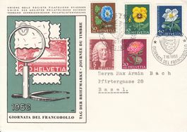 173-177 Satzbrief Tag der Briefmarke Bellinzona 7.12.1958