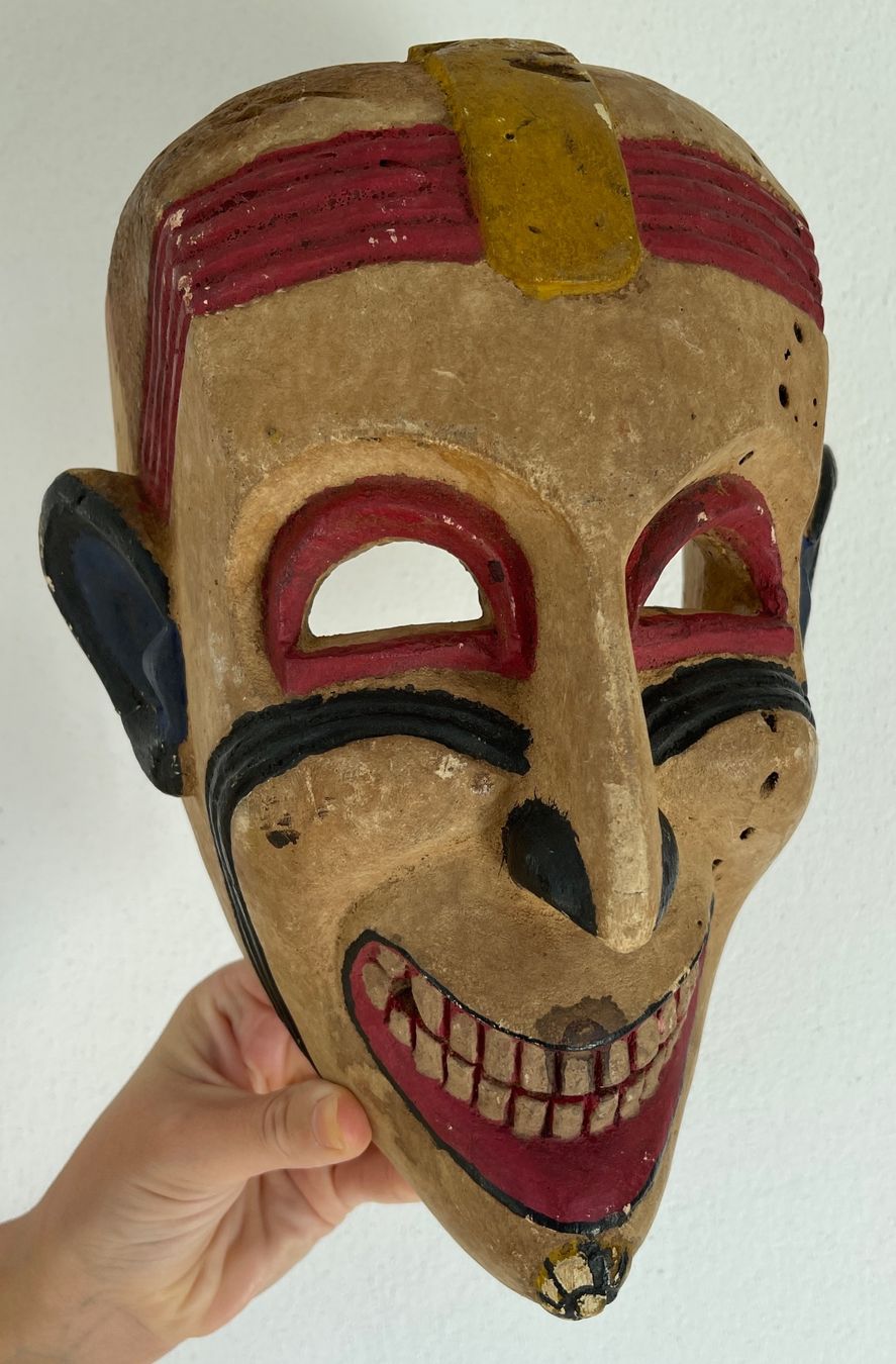 Skulpturen & Statuen: seltene alte Holz Maske Herkunft unbekannt 29 cm – Gebraucht aus Rüthi (Rheintal) von Kunsthaus777 7