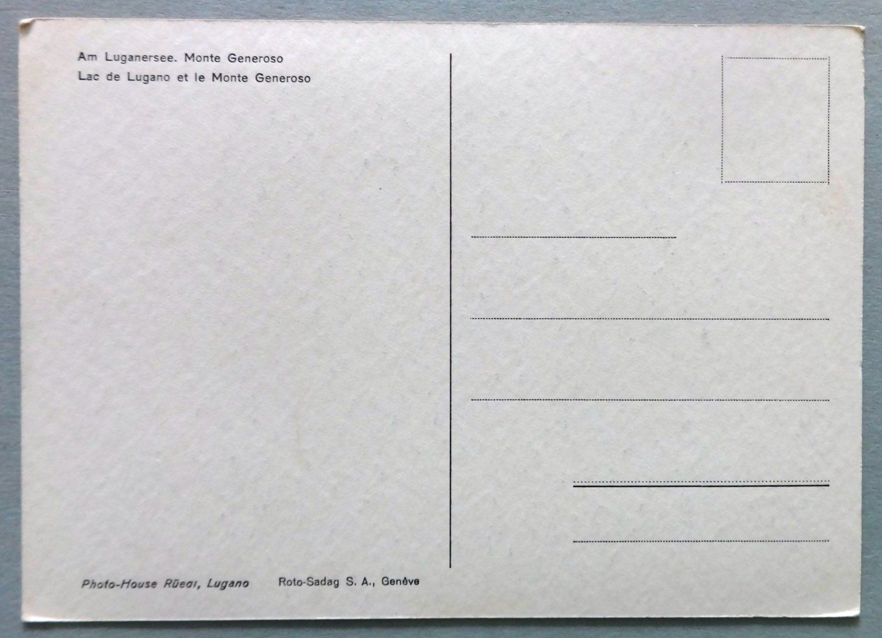 Cartes postales: Am Luganersee, Mte Generoso – D'occasion à Fétigny par Billy2miny 1