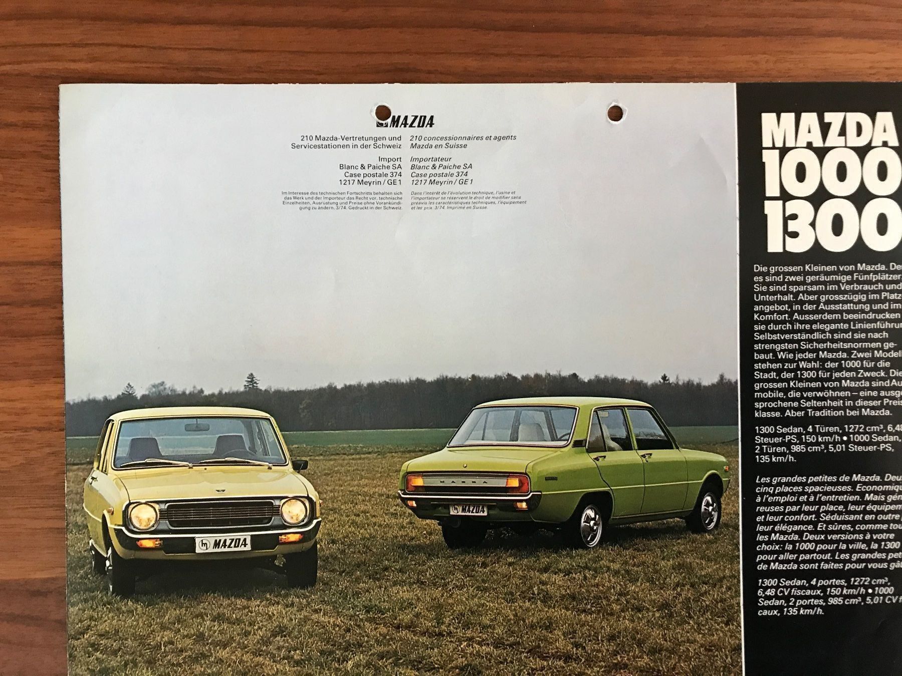 Mazda Autos: Mazda 1000  Prospekt – Gebraucht aus Balterswil von Jeko1967