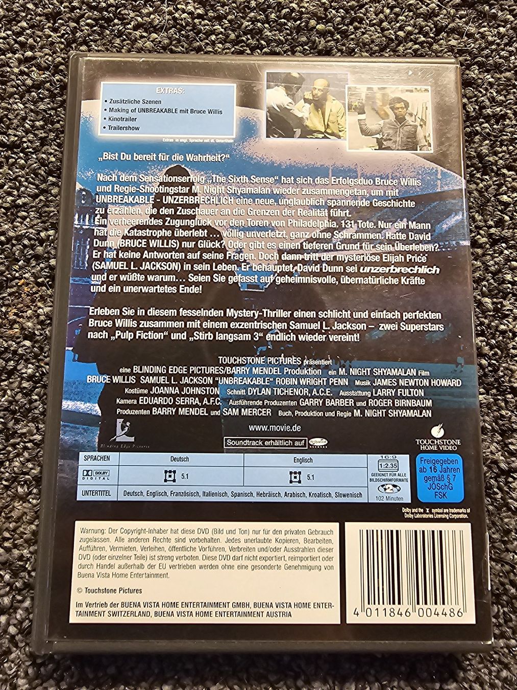 Tutti i DVDs: Unbreakable Unzerbrechlich (20751) – Usato da Ruswil venduto da jan_bxl5 1