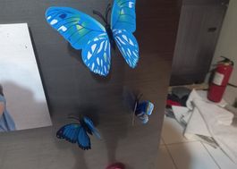 60x Magnetische Schmetterlinge blau - Papillon magnétiques