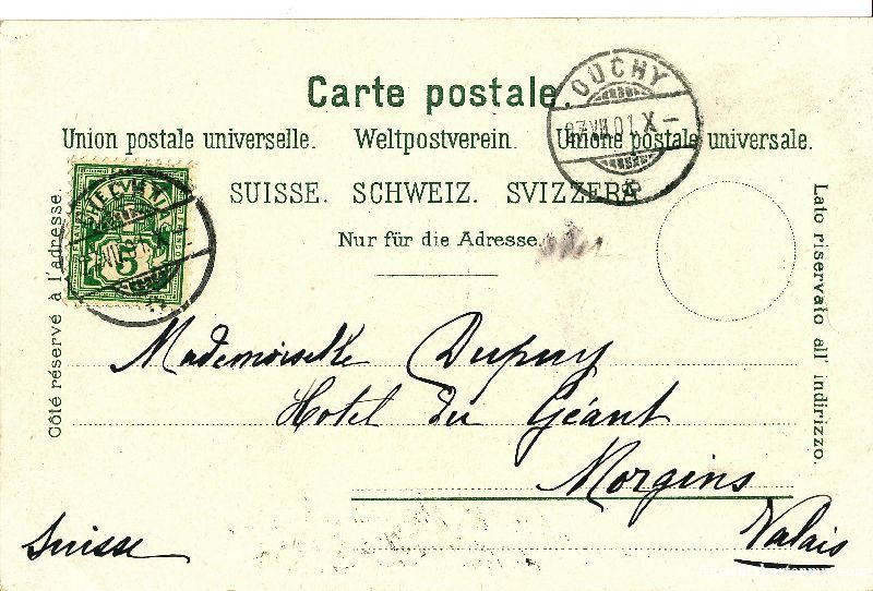 Cartoline postali: Lausanne - Grand point Litho + 1901 – Usato da Emmenbrücke venduto da teestube 1