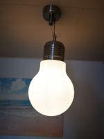 Modische Deckenlampe in Glühbirnenform echt Glas/Metall