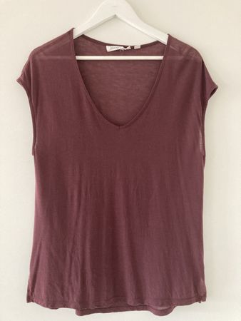 Damen T-Shirt H&M L.O.G.G. bordeaux/braun