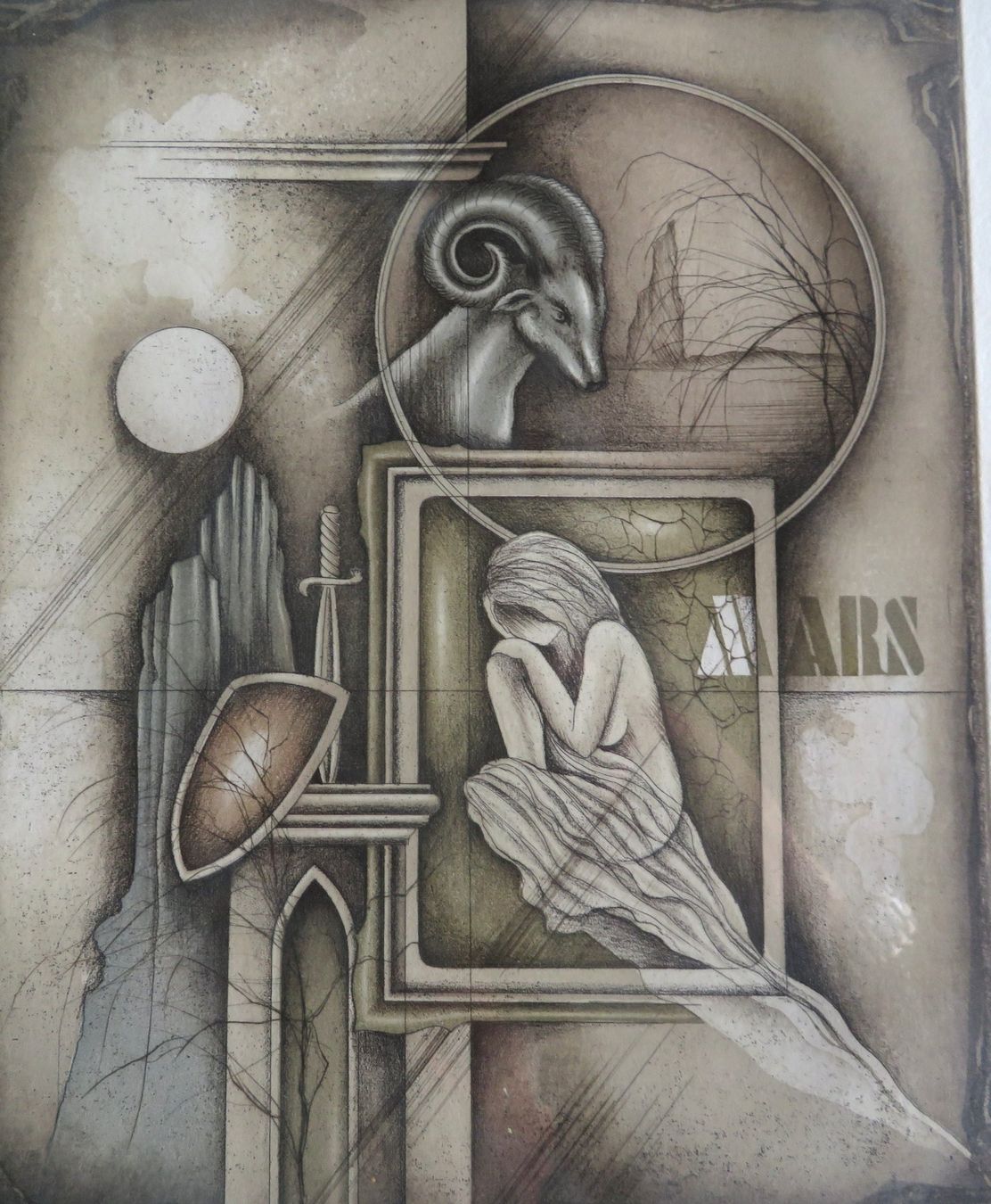 Grafiken & Lithographien: Original Radierung Lithographie Rüdiger Brassel  Der Widder – Gebraucht aus Tüscherz-Alfermée von Newpad 2