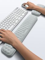 Tapis de Souris Ergonomique + Repose Poignet Clavier  gris