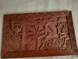 Holzrelief / Wandbild, Handarbeit, Relief Afrika