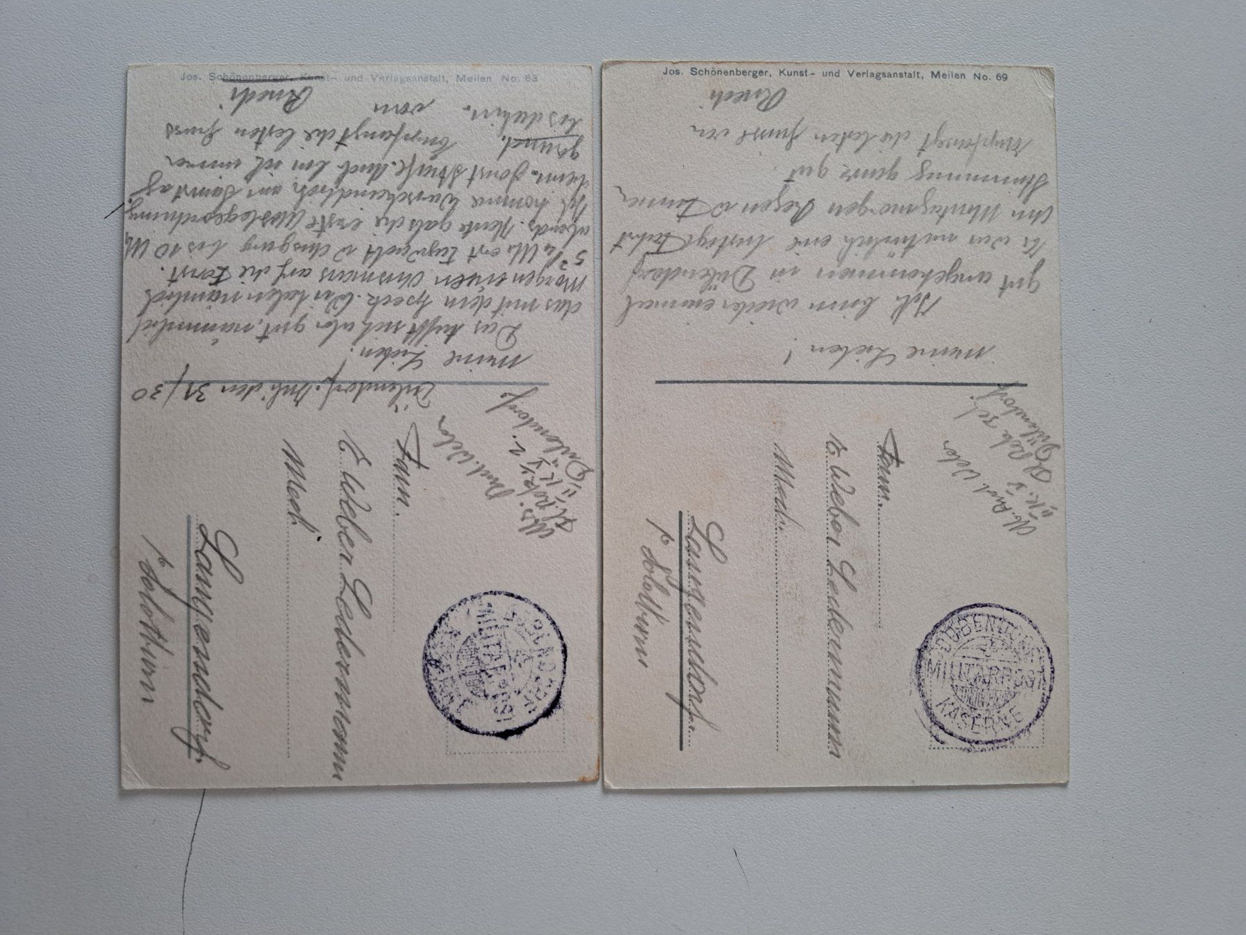 Ansichtskarten: 2 alte humorvolle Militär Ansichtskarten  um 1930 – Gebraucht aus Langendorf von thesi246 1