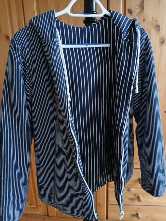 Fischer-Wendejacke, S, wattiert, blau/weiss gestreift, neu
