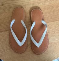 Leder Sohle Flip Flop weiss Grösse 41