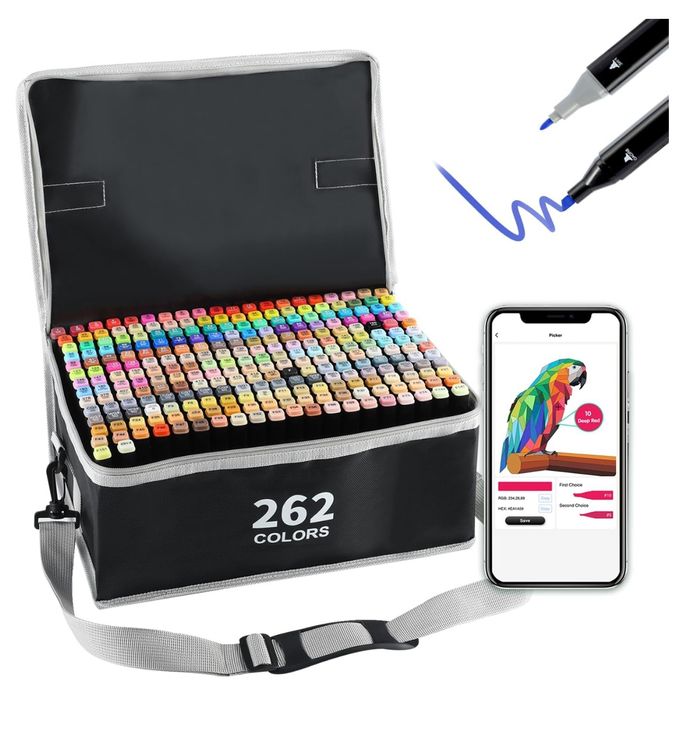 ABEIER 80+1 Farben Alkohol Marker, Permanenter Mark Produktbild-Vorschau 2