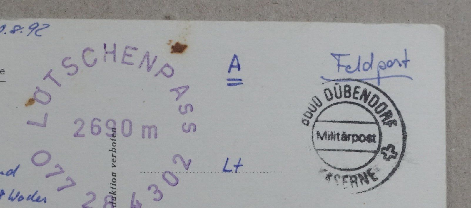 Ansichtskarten: Lötschenpass, Feldpost, Lötschental - Kandertal – Gebraucht aus Lenzburg von fh1 1