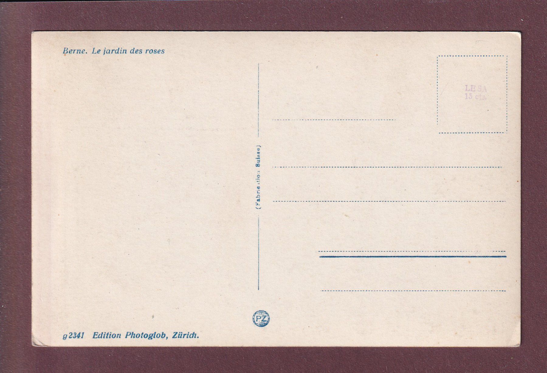 Cartes postales: BERN - Röseligarten-Promenade – D'occasion à Pully par nicecards 1